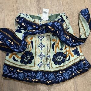 FARM Rio Blue and Green Patterned Women Shorts